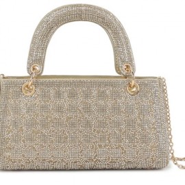 Gold clutch bag