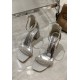 Dress sandal, silver sandal with ankle strap and block heel