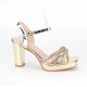 Dress sandal, gold dress sandal with block heel