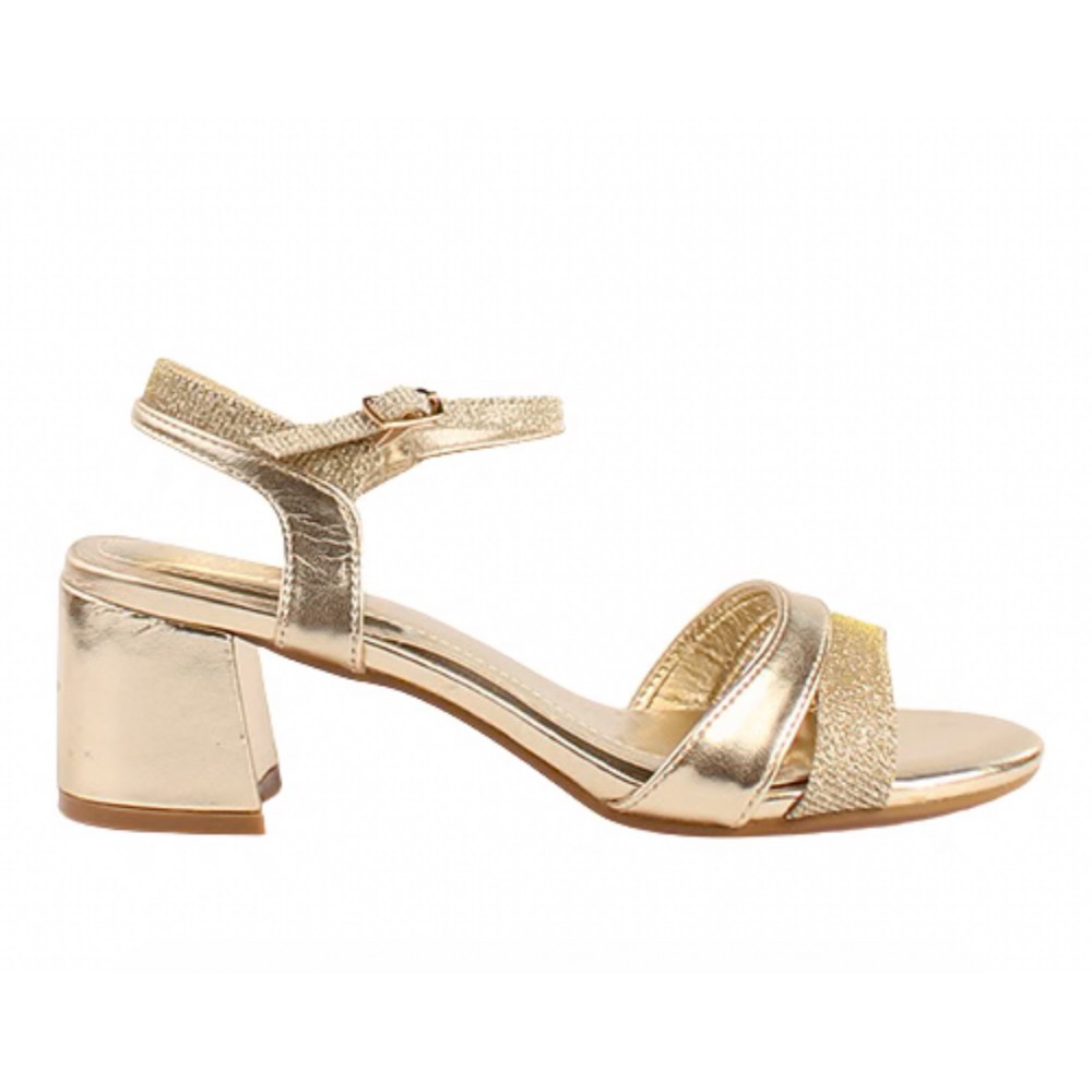 Dress sandal, gold dress sandal with block heel