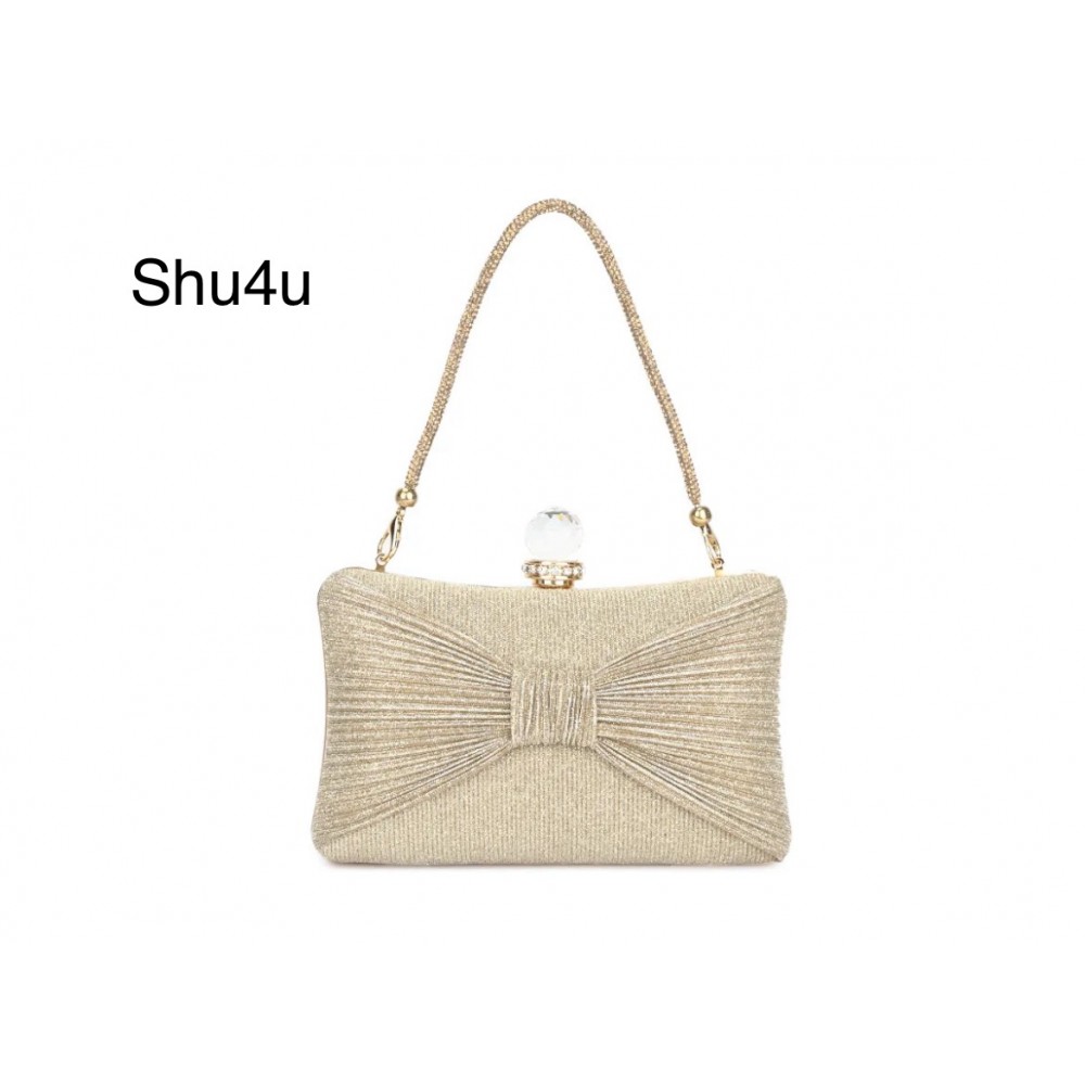 Dress bag, gold compact clutch bag