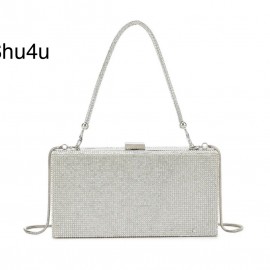 Dress bag, silver bling rectangular compact bag