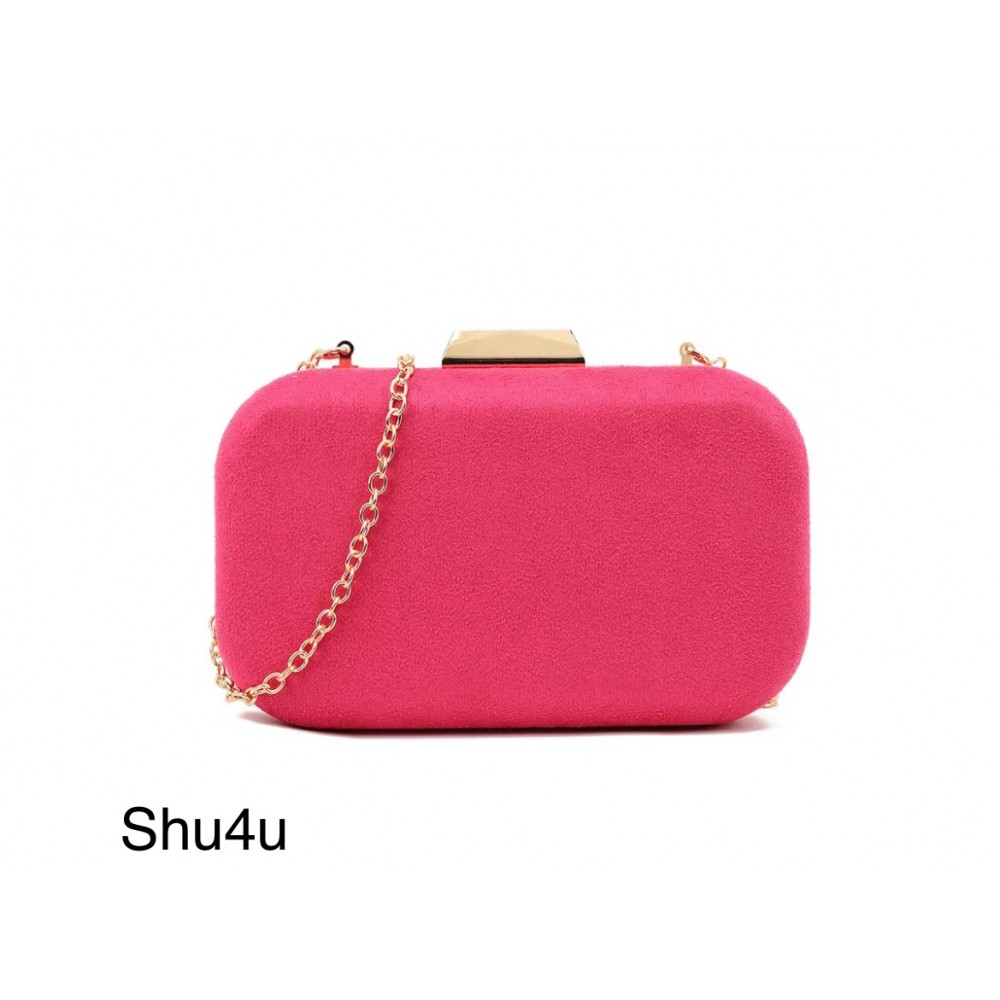 Dress bag, fuchsia hard compact bag