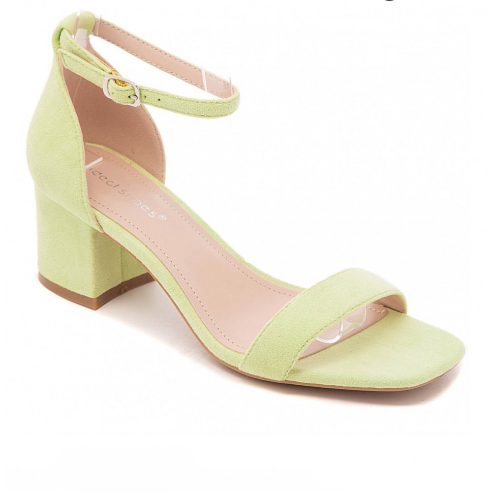 Dress sandal in lemon with block heel