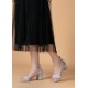 Dress sandal in silver with low block heel
