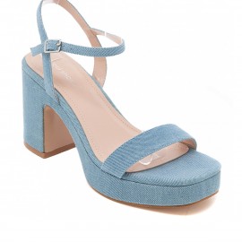 Dress sandal with platform in denim