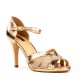 Sandal, champagne closed heel dress sandal.
