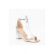 Sandal, high heel silver block heel sandal.