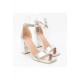 Sandal, high heel silver block heel sandal.